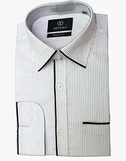 BP001, Light Blue/White Shirt with Black Piping Light Blue/White Shirt with Black Piping
