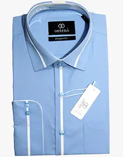 BCP01, Blue shirt with White Contrasts Blue shirt with White Contrasts