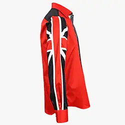 color: Men's Italian Style Red Union Jack Print Formal Shirt