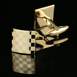 color: Laser Engraved golden Men's  Cuff Links