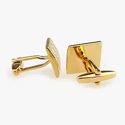 color: Laser Engraved golden Men's  Cuff Links