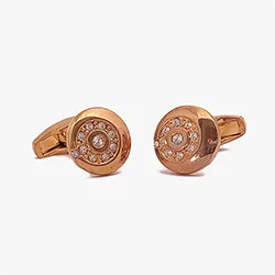 color: Rounded Rectangle Cuff links with Diamond Crystal