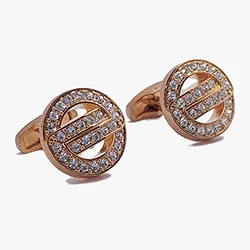 color: Light Yellow Round Cuff Link