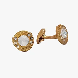 color: Red Round Cufflink