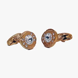 color: Red Round Cufflink
