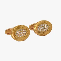 color: Blue Round Cufflink