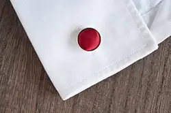 color: Dark Red Round Cufflinks