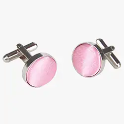 color: Pink Round Cufflinks