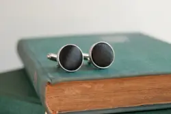 color: Black Round Cufflinks