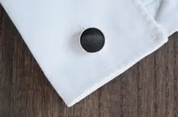 color: Black Round Cufflinks
