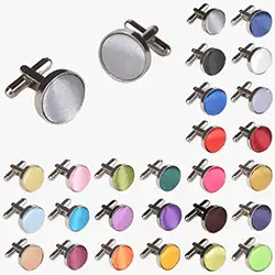 Round cufflinks in 20 colors