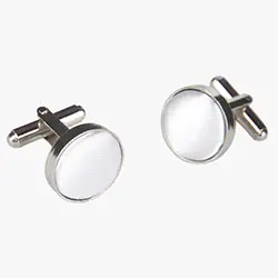 color: Silver Round Cufflinks