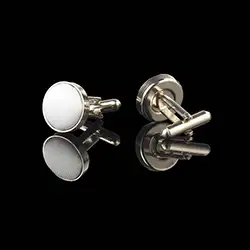 color: Light Gray Round Cufflinks