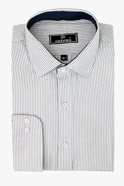 color: Gray/White Stripes With Black Inner Collar