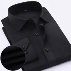 color: Men's Black Twills Dress Shirts