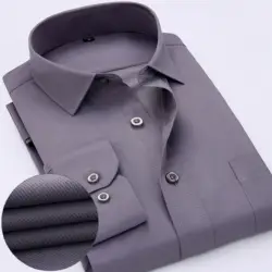 color: Men's Gray Twills Dress Shirts