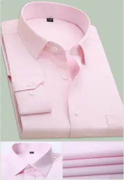 color: Men's Baby Pink Twills Dress Shirts