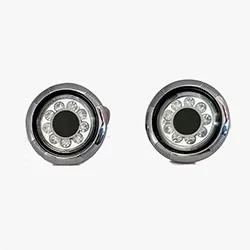 C24, Round cufflink with rhinestones Round cufflink with rhinestones