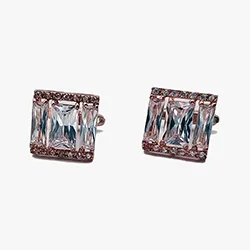 color: Square glass cufflink